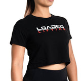 Loaded Lifting apparel Crop Tshirt, Womens (Black)