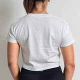 Loaded Lifting apparel Crop Tshirt, Womens (White)