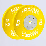 Loaded Lifting Equipment Weight Plates 15kg Competition Bumper Plates (pair)