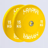 Loaded Lifting Equipment Weight Plates 15kg HG Bumper Plates (pair)